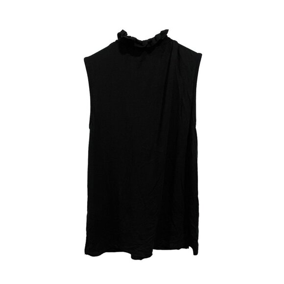 Vince Camuto True Black Smocked Ruffles Sleeveless Knit Pullover Top - Picture 7 of 7